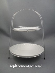 Chrome Finish Tea Room Cake Stand (with china plate/bowl