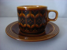 Heirloom Brown Cup & Saucer