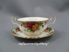 Old Country Roses 2 Handled Soup Bowl & Stand