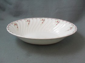 Pink Garland Oval Open Vegetable Dish