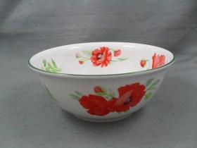 Poppies Serving Bowl - Lipped