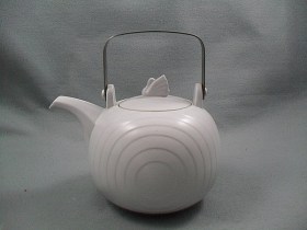 Swan Lake Grey Teapot with Metal Handle