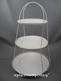 White Finish Tea Room Cake Stand / White Plates